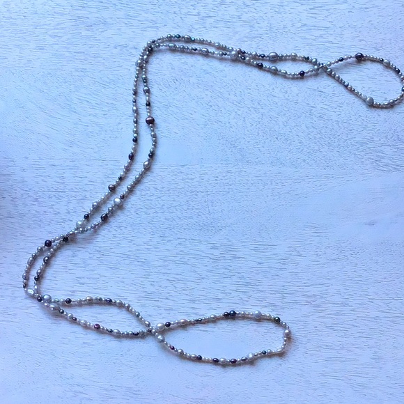 72” Grey Cultured Freshwater Pearl Strand Necklace - Picture 3 of 3